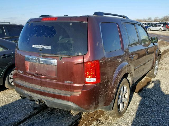 5FNYF4H71CB021682 - 2012 HONDA PILOT EXLN MAROON photo 4