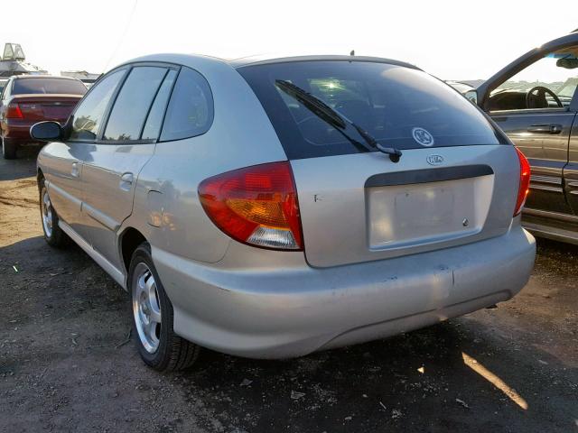 KNADC163326084716 - 2002 KIA RIO CINCO SILVER photo 3