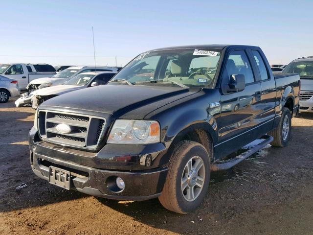 1FTRX12W28FB77264 - 2008 FORD F150 BLACK photo 2