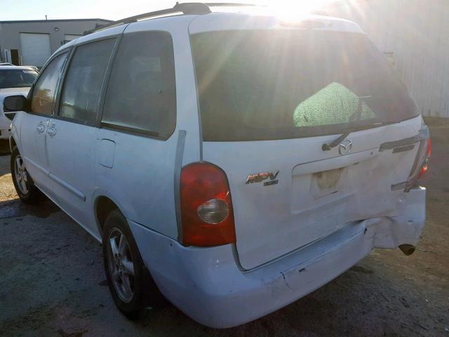 JM3LW28A130334621 - 2003 MAZDA MPV WAGON WHITE photo 3