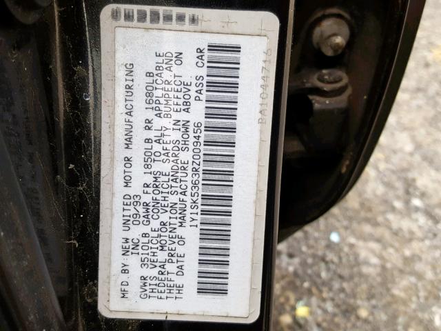 1Y1SK5363RZ009456 - 1994 GEO PRIZM BASE BLACK photo 10