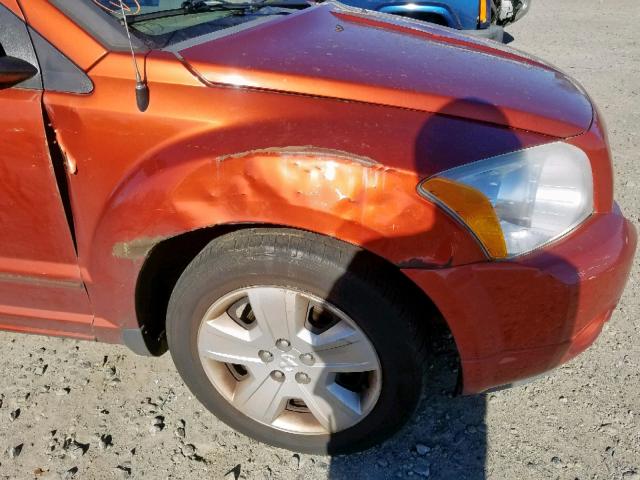 1B3HB48B77D508187 - 2007 DODGE CALIBER SX ORANGE photo 9