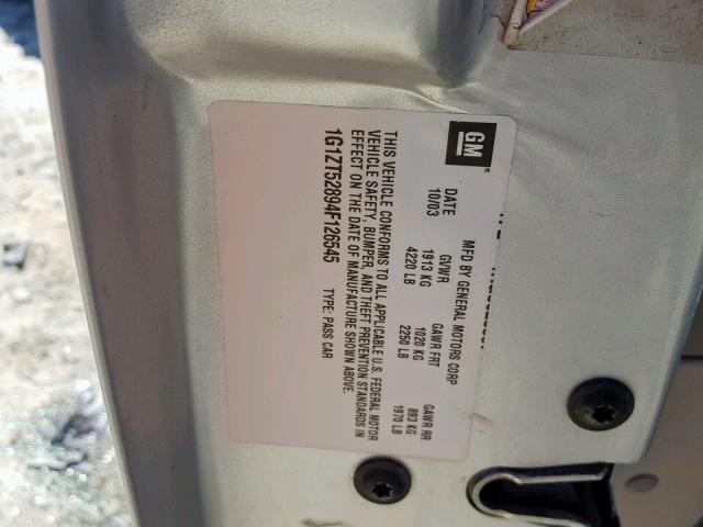 1G1ZT52894F126545 - 2004 CHEVROLET MALIBU LS 银色 照片 10