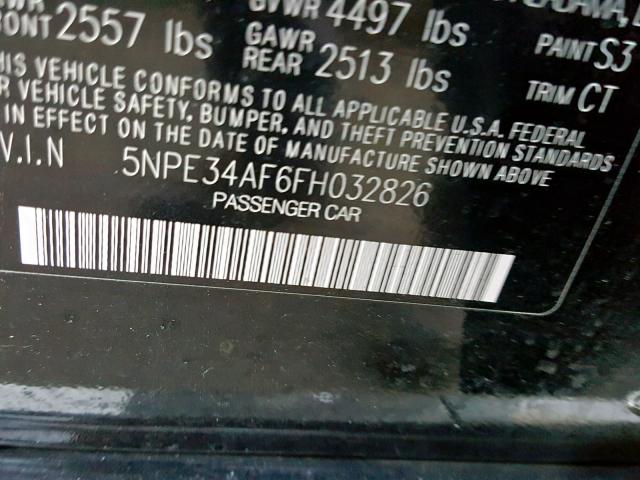 5NPE34AF6FH032826 - 2015 HYUNDAI SONATA SPO BLACK photo 10