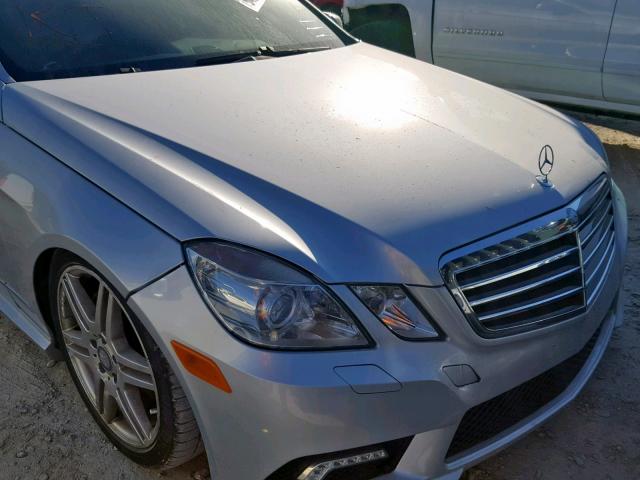 WDDHF7CB2AA151589 - 2010 MERCEDES-BENZ E 550 SILVER photo 9