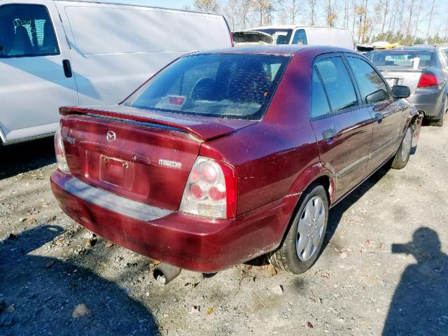 JM1BJ225530145081 - 2003 MAZDA PROTEGE DX RED photo 4