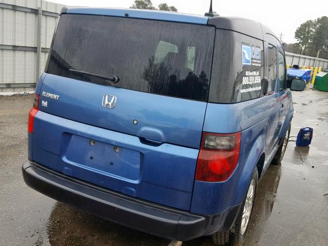 5J6YH18707L012509 - 2007 HONDA ELEMENT EX BLUE photo 4