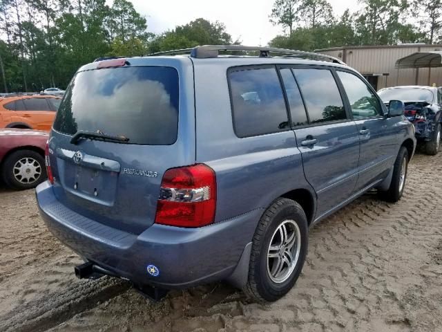 JTEGP21A740013021 - 2004 TOYOTA HIGHLANDER BLUE photo 4