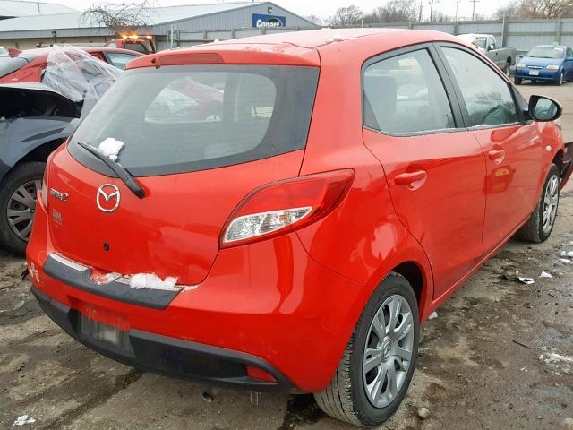 JM1DE1KY3E0175622 - 2014 MAZDA MAZDA2 SPO RED photo 4