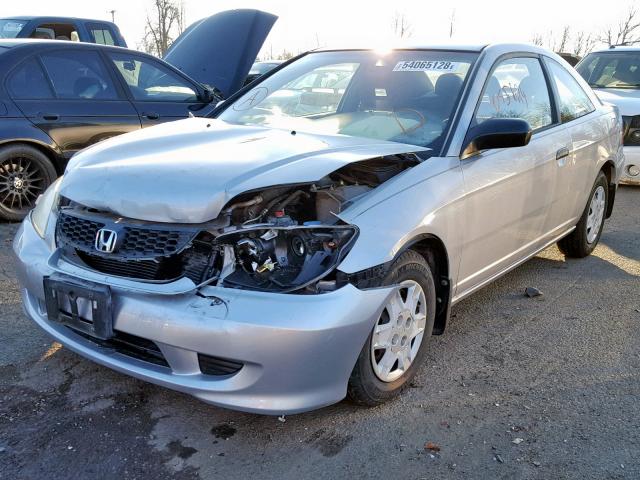 1HGEM22135L020942 - 2005 HONDA CIVIC DX V SILVER photo 2