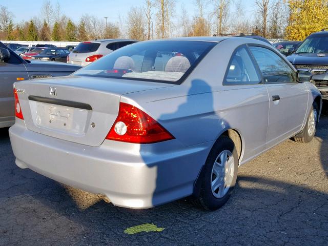 1HGEM22135L020942 - 2005 HONDA CIVIC DX V SILVER photo 4