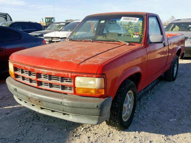 1B7FL26GXSW930277 - 1995 DODGE DAKOTA RED photo 2