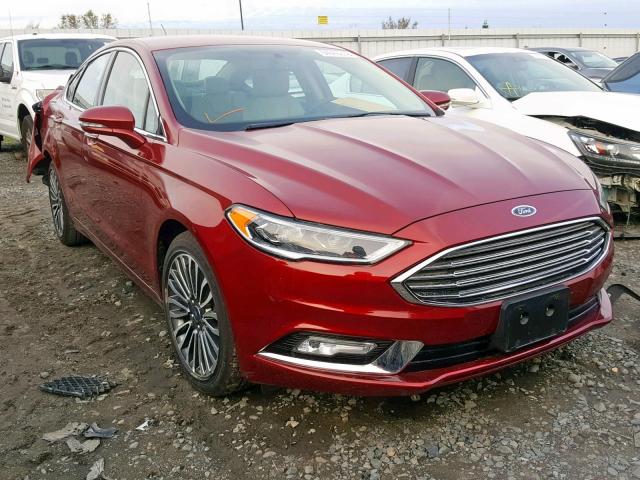 3FA6P0D94JR168228 - 2018 FORD FUSION TIT RED photo 1