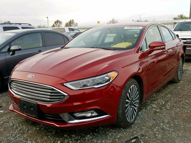 3FA6P0D94JR168228 - 2018 FORD FUSION TIT RED photo 2