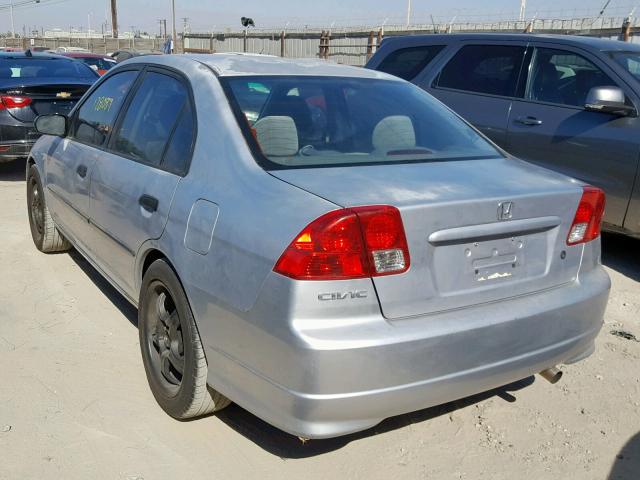 2HGES16354H580596 - 2004 HONDA CIVIC DX V SILVER photo 3