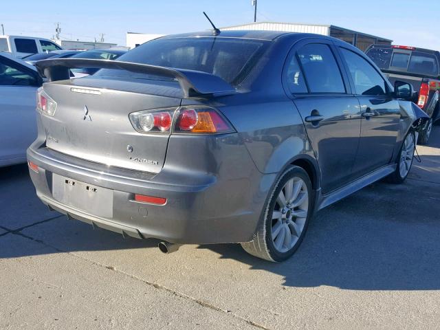 JA32U8FW3BU021135 - 2011 MITSUBISHI LANCER GTS GRAY photo 4