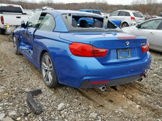 WBA3T3C53EP737413 - 2014 BMW 435 I BLUE photo 3