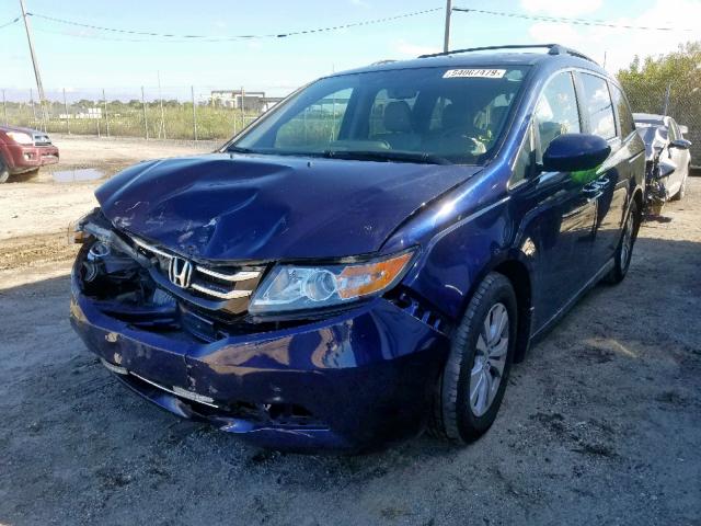 5FNRL5H69HB000645 - 2017 HONDA ODYSSEY EX BLUE photo 2