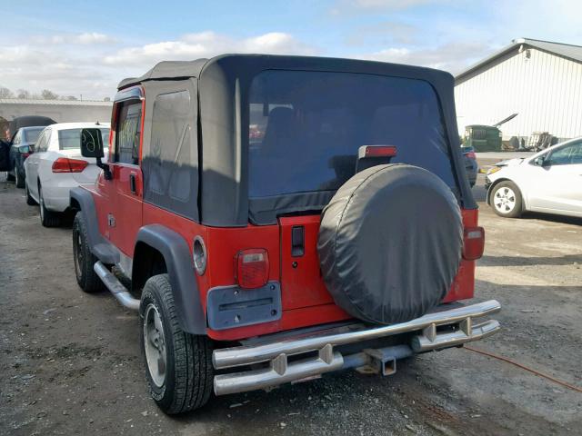 1J4FY29PXWP773714 - 1998 JEEP WRANGLER / RED photo 3