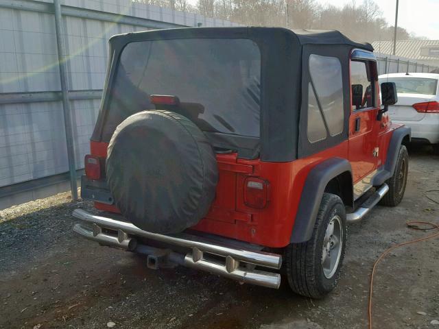 1J4FY29PXWP773714 - 1998 JEEP WRANGLER / RED photo 4