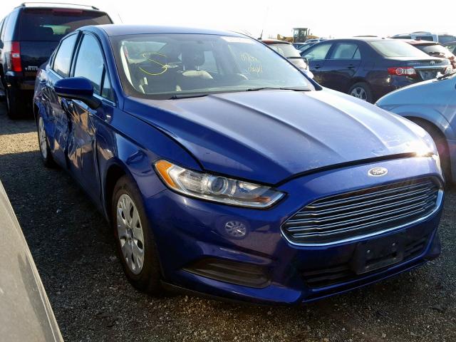 3FA6P0G75DR259572 - 2013 FORD FUSION S BLUE photo 1