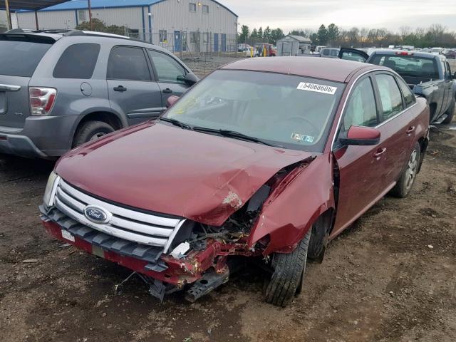 1FAHP24W38G159130 - 2008 FORD TAURUS SEL RED photo 2