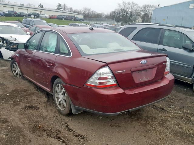 1FAHP24W38G159130 - 2008 FORD TAURUS SEL RED photo 3