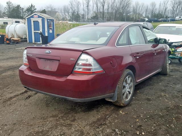 1FAHP24W38G159130 - 2008 FORD TAURUS SEL RED photo 4