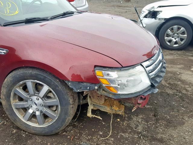 1FAHP24W38G159130 - 2008 FORD TAURUS SEL RED photo 9