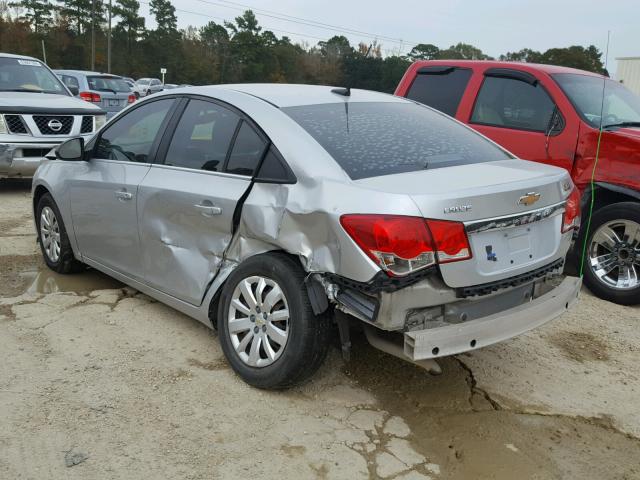 1G1PC5SH6B7226813 - 2011 CHEVROLET CRUZE LS SILVER photo 3