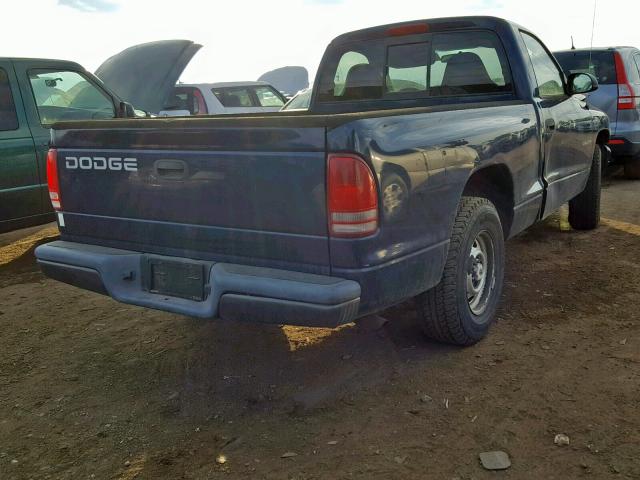 1B7FL16X42S632132 - 2002 DODGE DAKOTA BAS BLUE photo 4