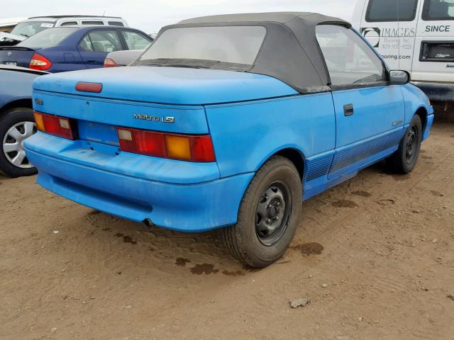 JG1MR3365MK614439 - 1991 GEO METRO LSI BLUE photo 4