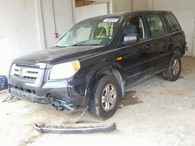 5FNYF28136B035474 - 2006 HONDA PILOT LX BLACK photo 2