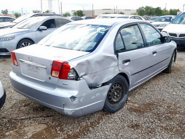 1HGES15261L071253 - 2001 HONDA CIVIC DX SILVER photo 4