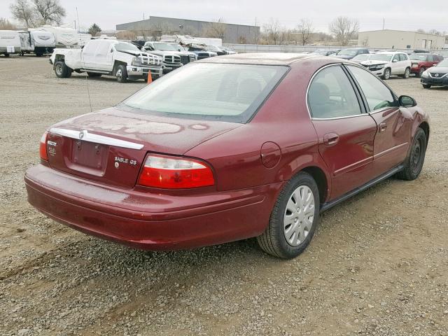 1MEFM50U44G605360 - 2004 MERCURY SABLE GS MAROON photo 4