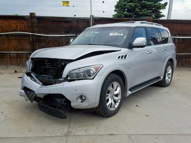 JN8AZ2NC5E9352104 - 2014 INFINITI QX80 SILVER photo 2