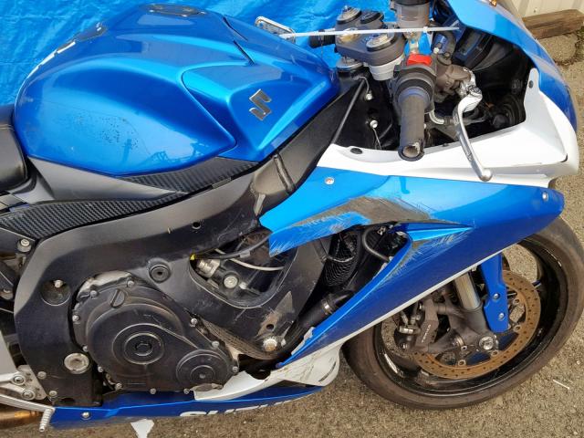 JS1GR7LA192100797 - 2009 SUZUKI GSX-R750 BLUE photo 10