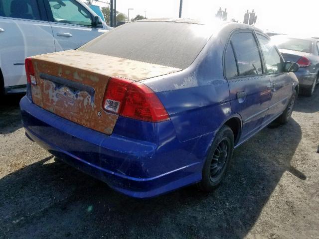 2HGES16304H618994 - 2004 HONDA CIVIC DX V BLUE photo 4