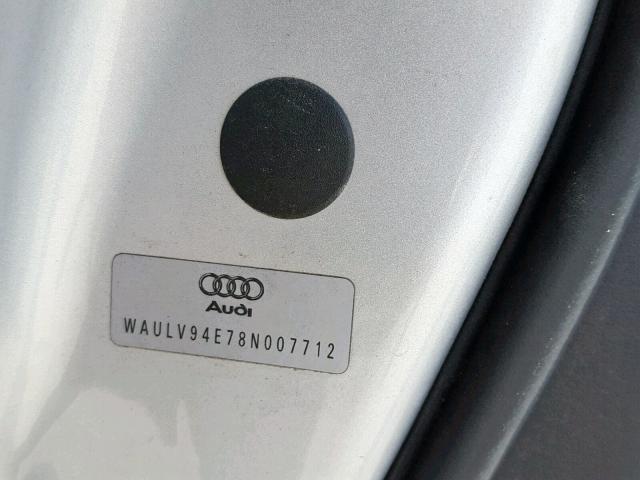 WAULV94E78N007712 - 2008 AUDI A8 4.2 QUA SILVER photo 10