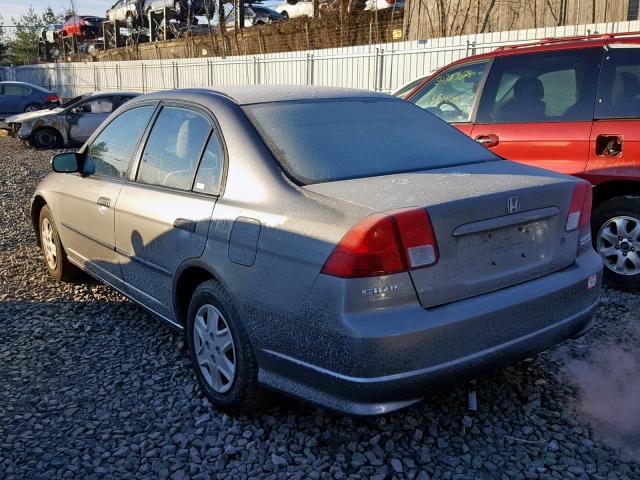 2HGES16305H632881 - 2005 HONDA CIVIC DX V GRAY photo 3