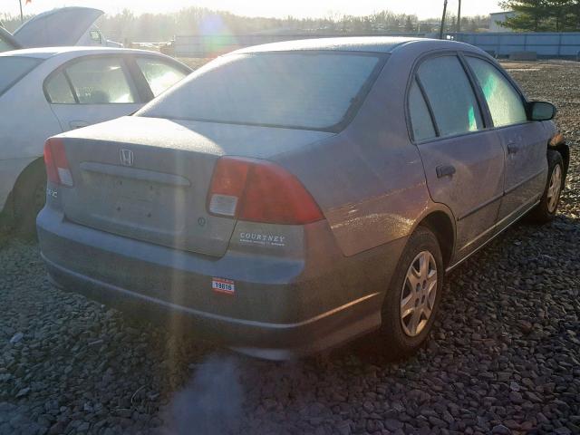 2HGES16305H632881 - 2005 HONDA CIVIC DX V GRAY photo 4