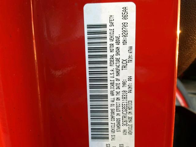 3C6TRVCG2EE118310 - 2014 RAM PROMASTER 红色 照片 10