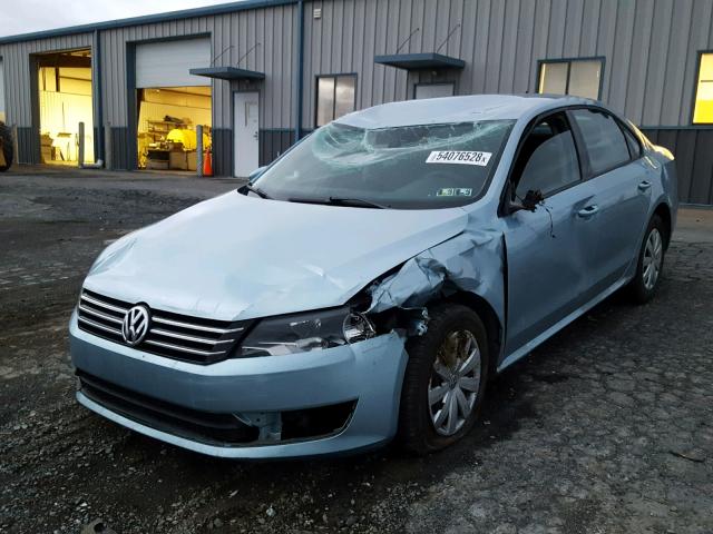 1VWAP7A34CC059554 - 2012 VOLKSWAGEN PASSAT S BLUE photo 2