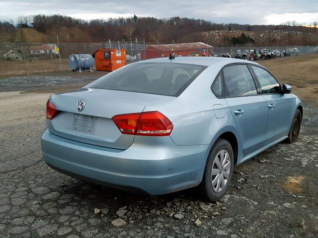 1VWAP7A34CC059554 - 2012 VOLKSWAGEN PASSAT S BLUE photo 4