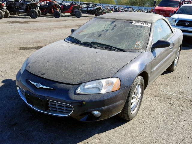 1C3EL55T63N602183 - 2003 CHRYSLER SEBRING LX BLUE photo 2