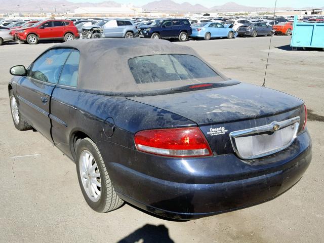 1C3EL55T63N602183 - 2003 CHRYSLER SEBRING LX BLUE photo 3