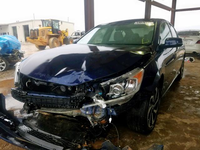 1HGCR2F75HA055599 - 2017 HONDA ACCORD EX BLUE photo 2