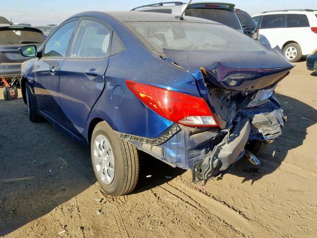 KMHCT4AE2HU274855 - 2017 HYUNDAI ACCENT SE BLUE photo 3