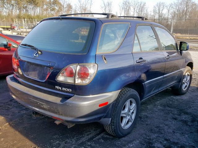 JTJGF10UX10088057 - 2001 LEXUS RX 300 BLUE photo 4