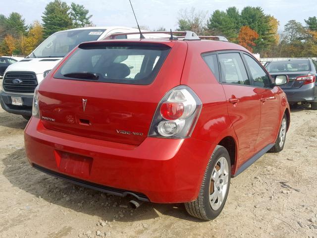 5Y2SM67059Z452637 - 2009 PONTIAC VIBE RED photo 4